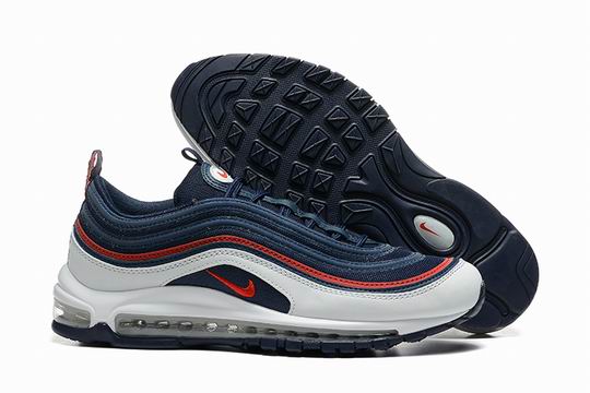 Cheap Nike Air Max 97 White Navy Red Men's Running Shoes-31